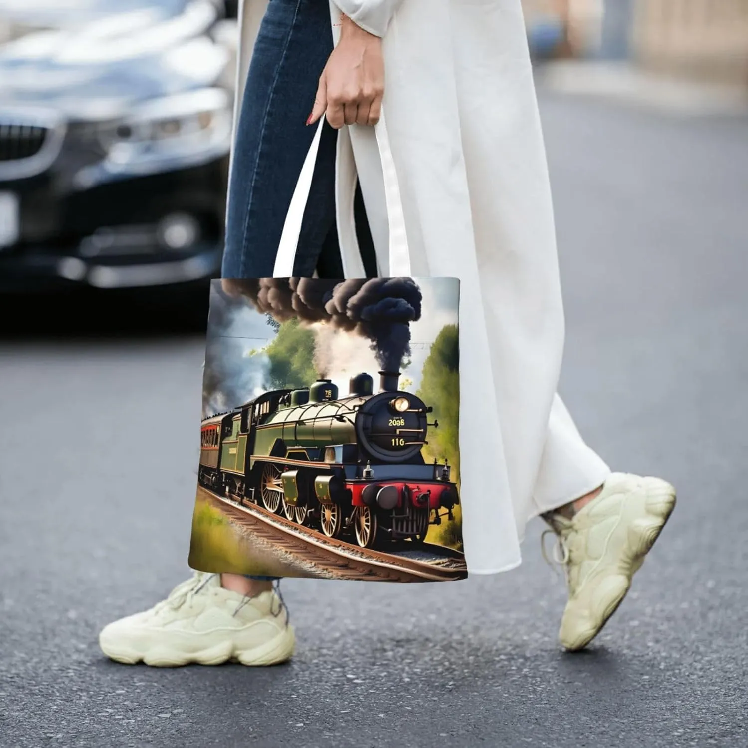 Summer Sunflower Canvas Tote Bags For Women Handbag Tote Purse,Canvas Crossbody Bag For Office, Travel, School