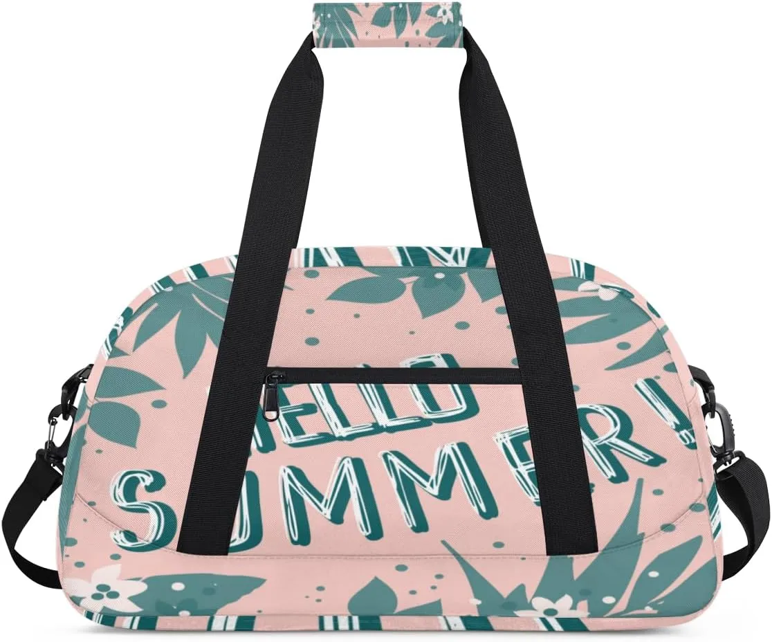 Summer Tropic Jungle Desgn Kids Overnighted Duffel Bag Carry-On Size & Ideal for School Practice or Weekender Travel with Zip and Shoulder Stra for Boys & Girls