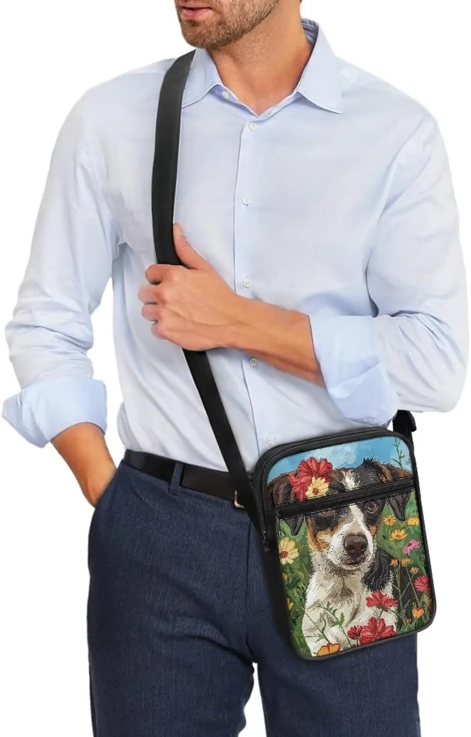 Suobstales Crossbody Bag for Women Men Small Messenger Bag Shoulder Bag Fanny Pack Purse Satchel Bag with Zipper Closure