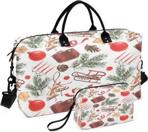 susiyo Cone Spruce Branch Expandable Travel Duffle Bag, Large Weekender Overnight Bags and Adjustable Strap, Carry On Shoulder Tote Bag, Gym Duffel Bag with Toiletry Bags for Hospital