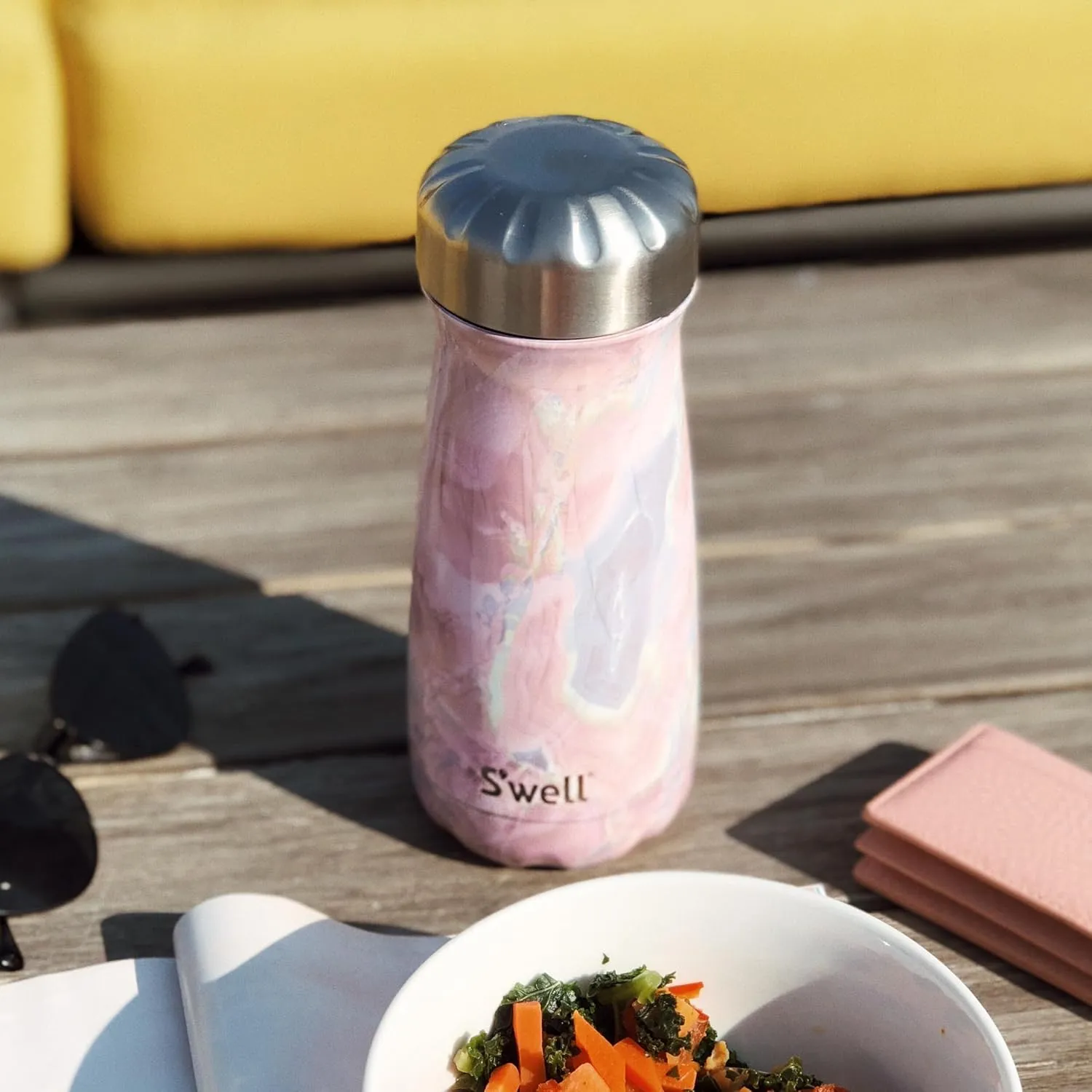 S'well Stainless Steel Traveler, 16oz, Geode Rose, Triple Layered Vacuum Insulated Containers Keeps Drinks Cold for 24 Hours and Hot for 12, BPA Free, Easy Carrying On the Go