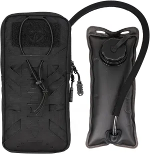 Tactical Hydration Pouch with Inner Bladder for 1L Water Bag Laser Cut MOLLE Hydration Pouch for Hiking Biking Running and Climbin 500D Nylon