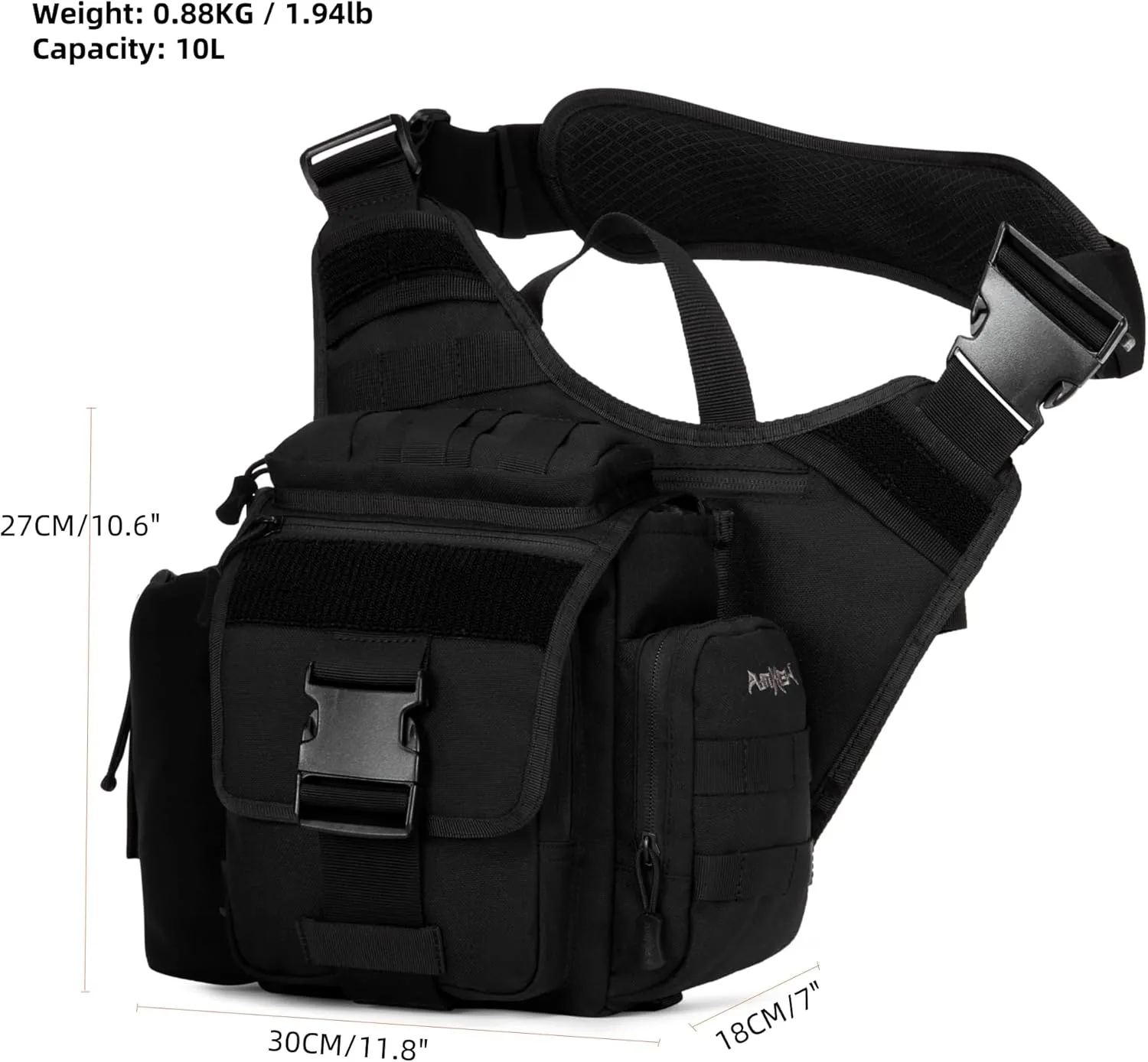 Tactical Messenger Bag Military Army Molle Shoulder Cross Body Edc Satchel Crossbody Side Pack for Men Women 10L