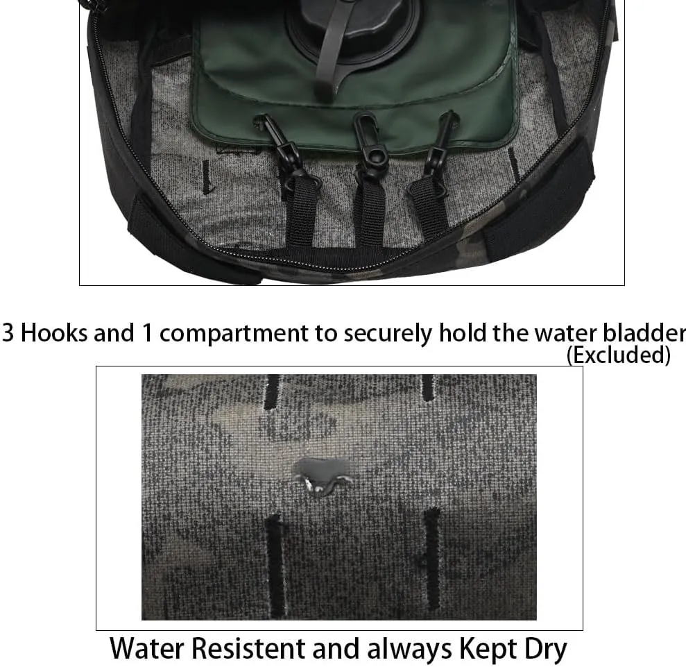 Tactical Mini Molle Hydration Pack,Molle Hydration Carrier with IFAK Pouch&US Flag&Med Patch,Hydropack for 2L Water Bladder