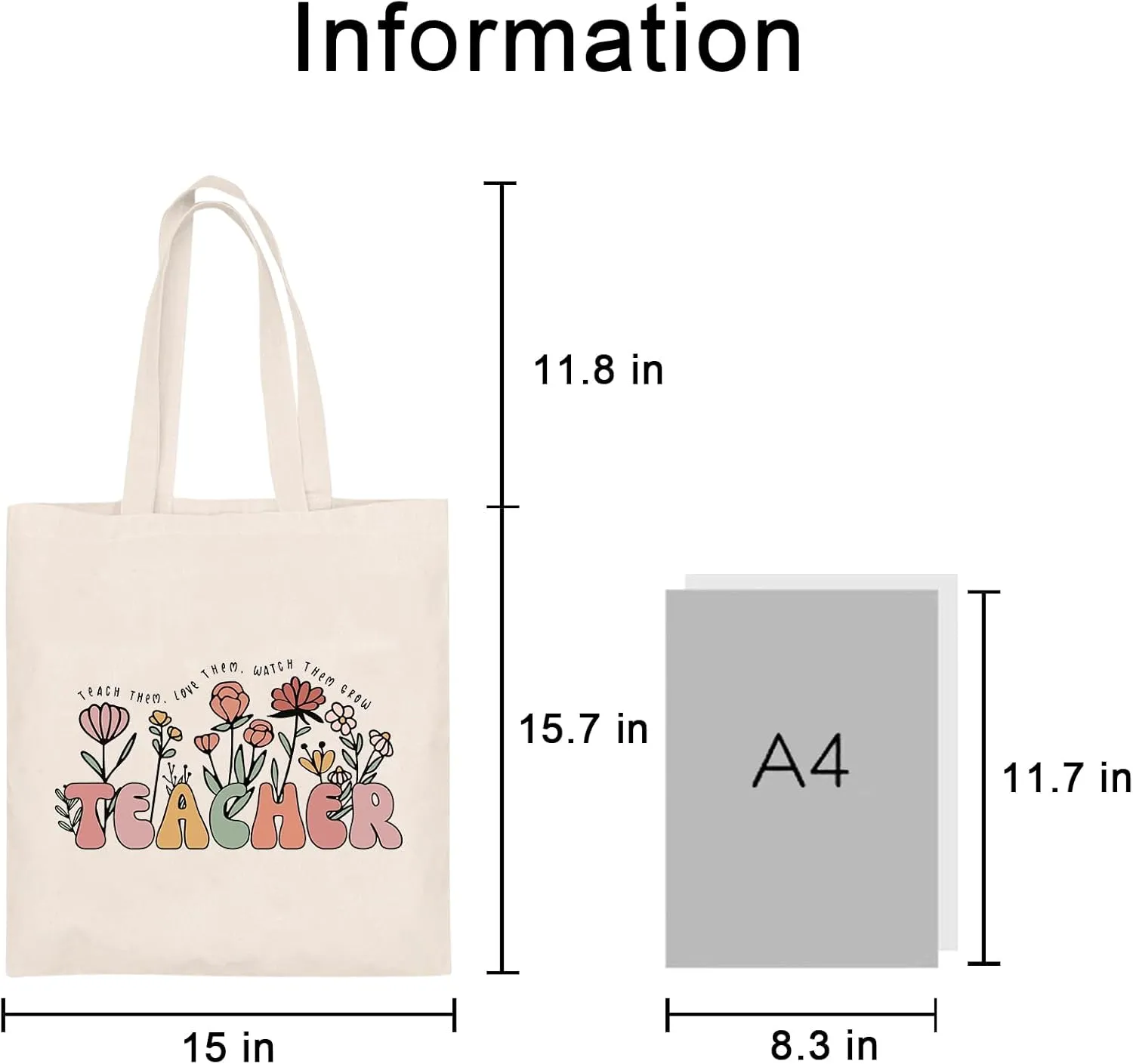 Teacher Appreciation Gifts School Canvas Tote Bags Aesthetic Travel Beach Bag Summer Reusable Grocery Shopping Bag