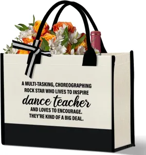 Teacher Gift Canvas Tote Bag, Kindergarten Preschool Daycare Teacher Birthday Teacher's Day Christmas Gift Work Bag
