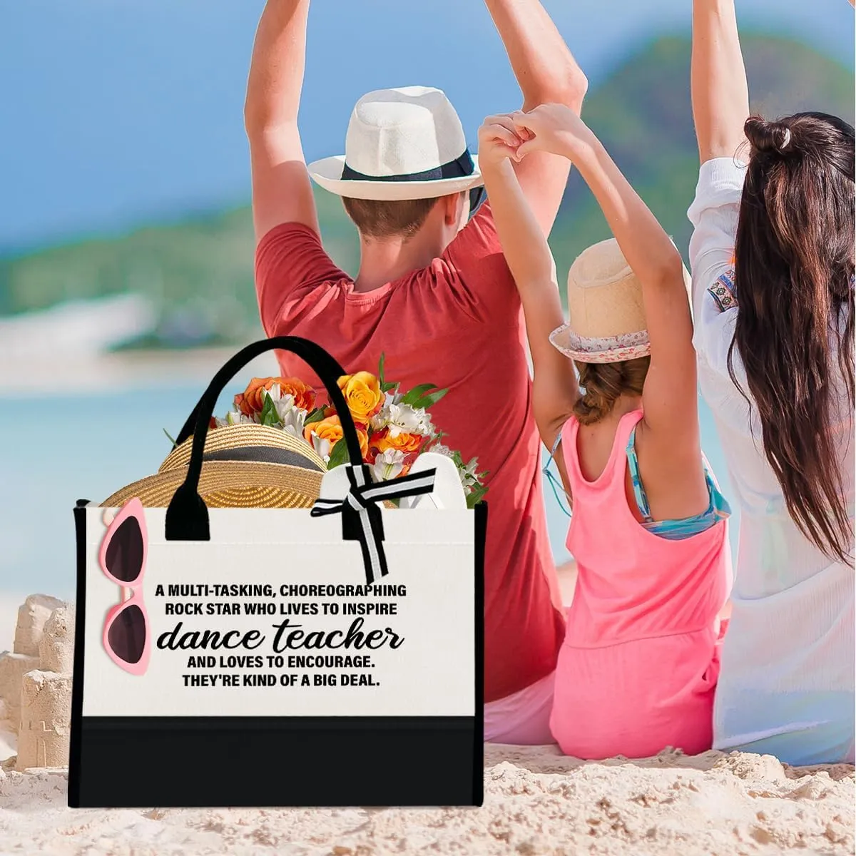 Teacher Gift Canvas Tote Bag, Kindergarten Preschool Daycare Teacher Birthday Teacher's Day Christmas Gift Work Bag