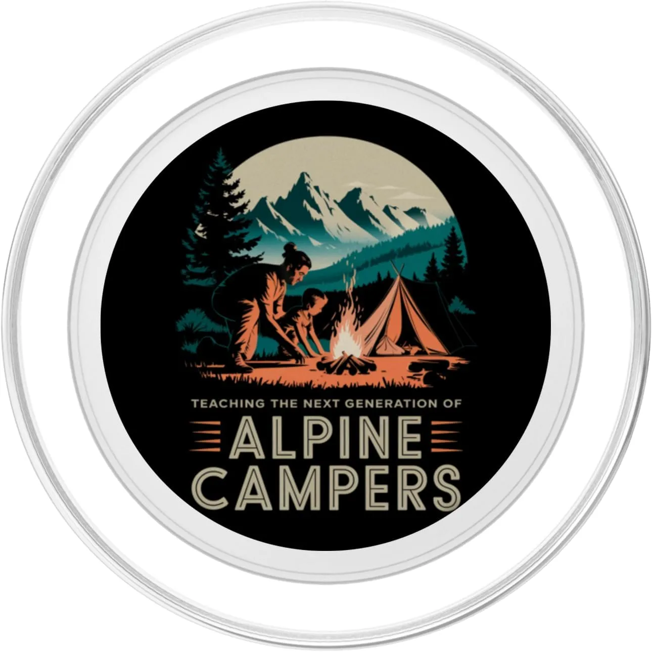 Teaching the Next Generation of Alpine Camper Alpine Camping PopSockets PopGrip for MagSafe