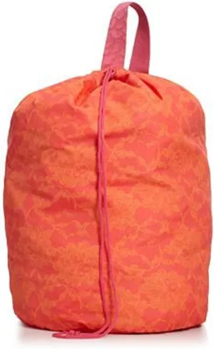 Teen Vogue Pop Up Tote Handbag / Laundry Bag, Orange & Coral Lace
