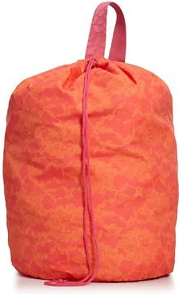 Teen Vogue Pop Up Tote Handbag / Laundry Bag, Orange & Coral Lace