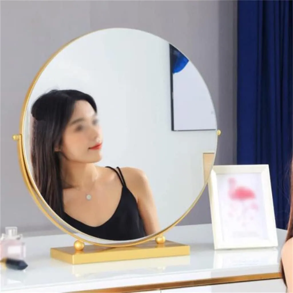 TEMKIN Makeup Mirrors Desktop Large Dressing Table Mirrors Household Dormitory Bedroom Beauty Mirrors(30cm)