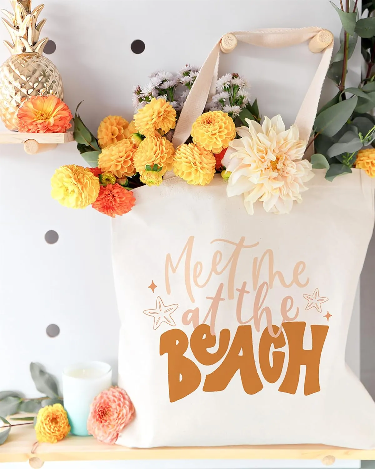 The Cotton & Canvas Co. Summer Tote Bag, Boho Cotton Canvas Shoulder Bag for Women