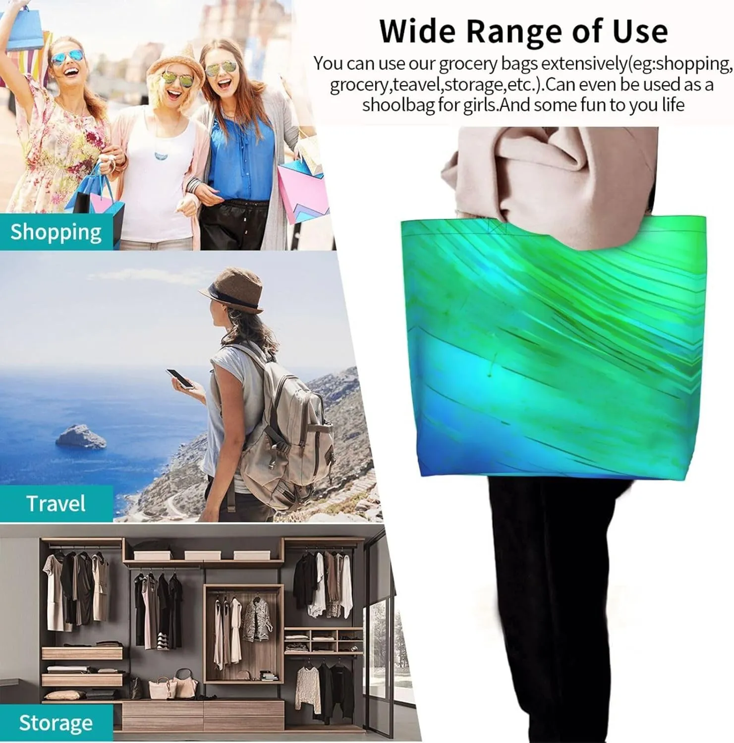 The Underwater World Tropical Fish Women Tote Bag,Casual Tote'S Handbag Big Capacity Shoulder Bag Crossbody Bag