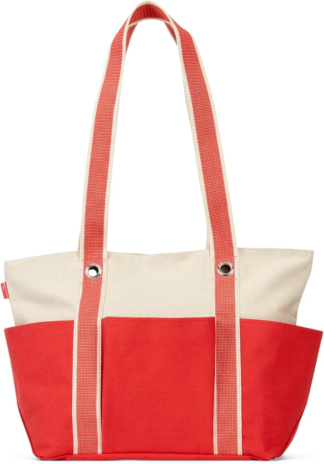 THIRTY-ONE Gifts Canvas Carryall Tote Bag with Pockets, Zipper Canvas Tote Bag for Beach, Work, or Home