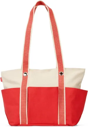 THIRTY-ONE Gifts Canvas Carryall Tote Bag with Pockets, Zipper Canvas Tote Bag for Beach, Work, or Home