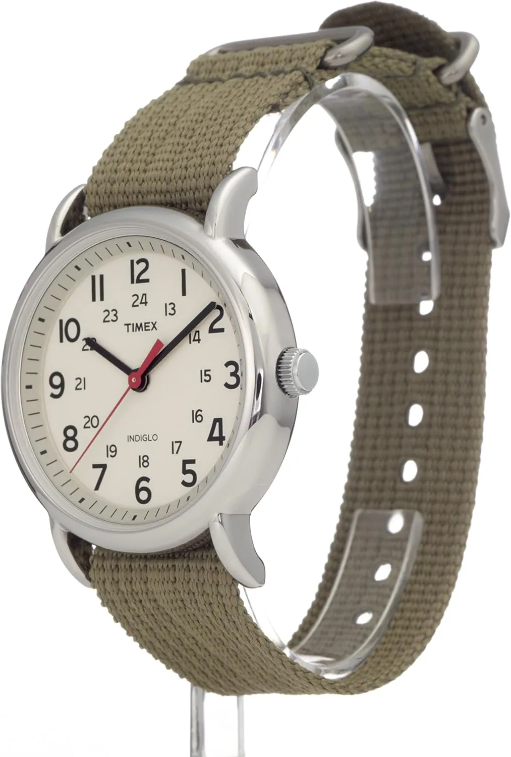 Timex Weekender 38mm Unisex Analog Watch | INDIGLO Backlight | Adjustable Durable Nylon Fabric Slip Through Strap | 24 Hour Time