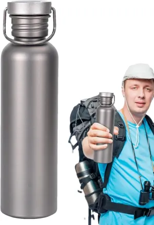 Titanium Outdoor Bottle - Titanium Cycling Bottle, Portable Sports Bottle, Titanium Sports Bottle | bpa-fre Titanium Bottle, Sports Hydration Water Bottle in Titanium for Camping, Travelling
