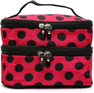 Toiletry Cosmetic Zipper Makeup Woman Cosmetic Big Storage Travel Cosmetic Bag (Red)