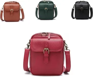 Tojoyride Crossbody Leather Bag,Urvashi Crossbody Bag,Vintage Anti Theft Purse with 10 Card Slot Design&Lockable Zipper