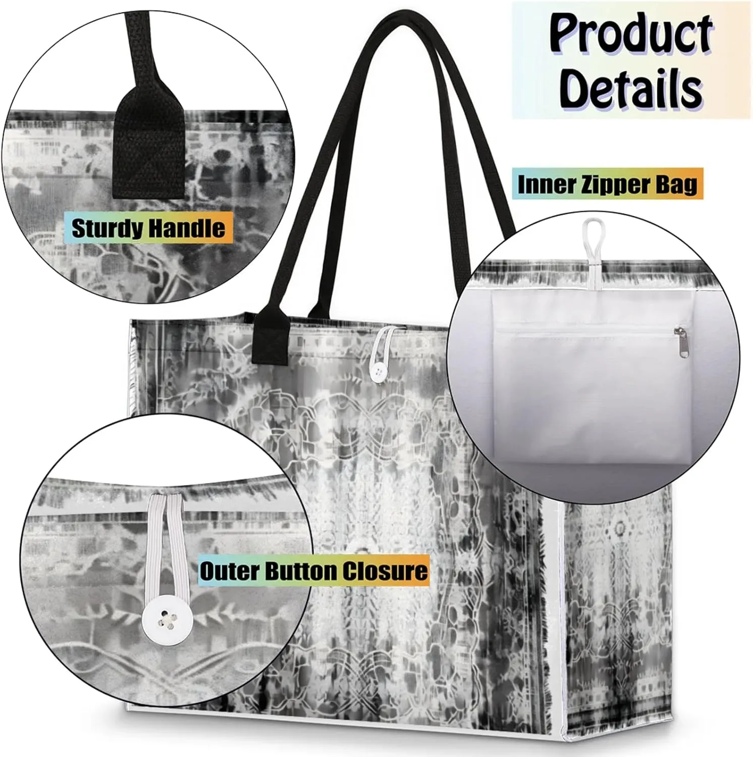 Tote Bag for Women Reusable Canvas Shoulder Bag
