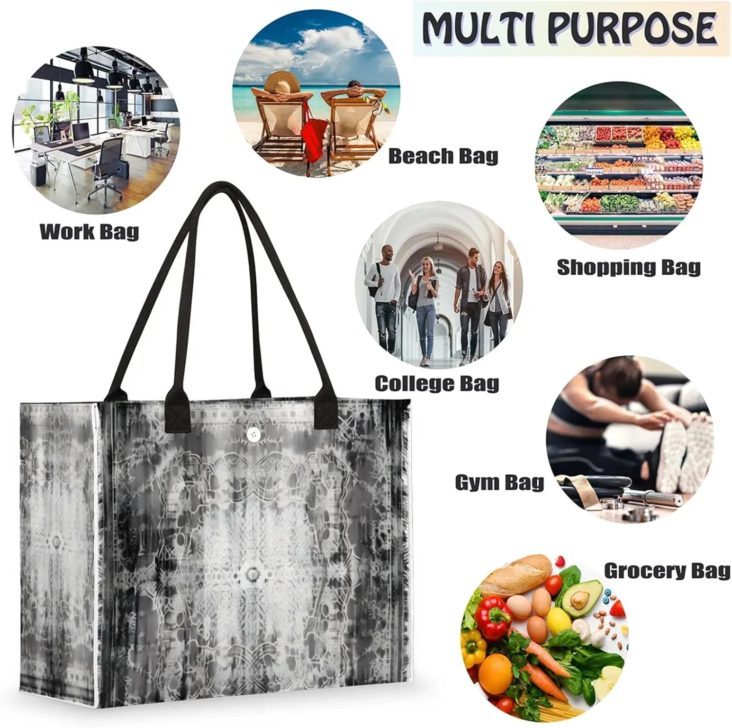 Tote Bag for Women Reusable Canvas Shoulder Bag