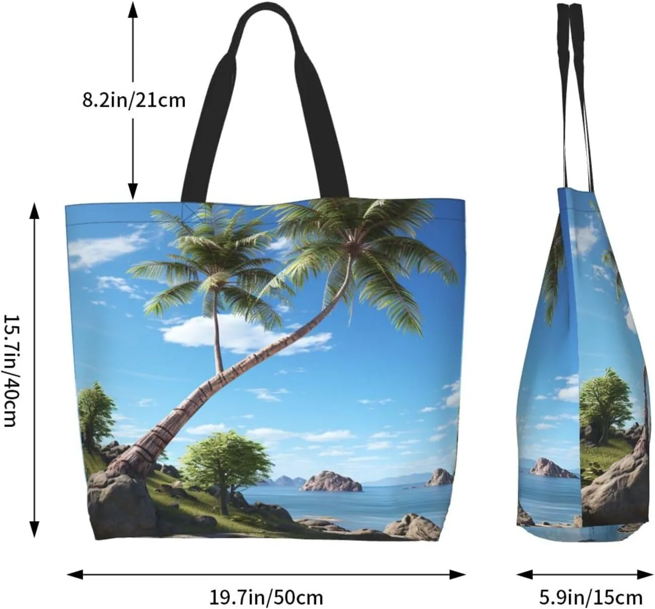 Tote Bag for Women Reusable Grocery Bag Shopping Bag Big Eyed Dog Tote Bags Handbag Foldable Shoulder Bag
