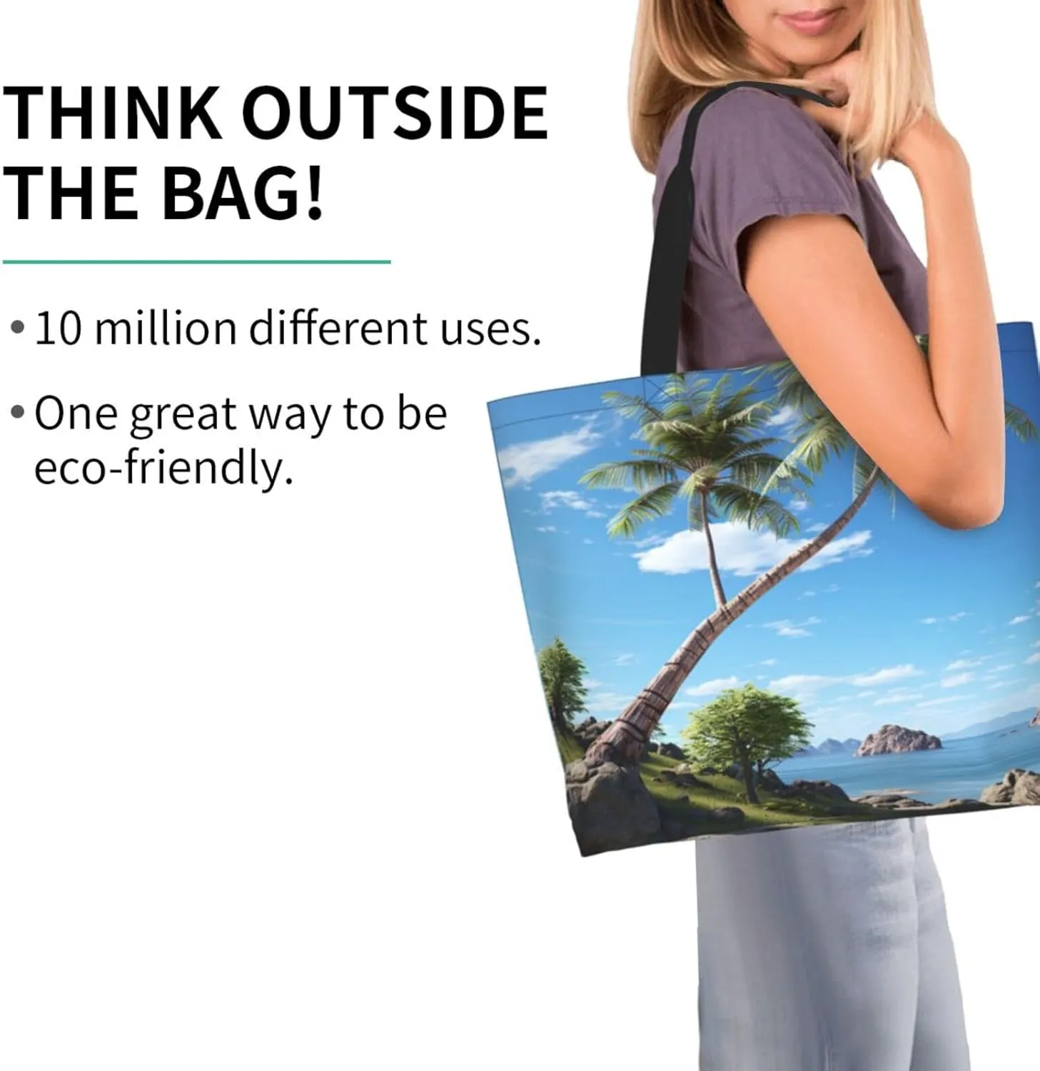 Tote Bag for Women Reusable Grocery Bag Shopping Bag Big Eyed Dog Tote Bags Handbag Foldable Shoulder Bag