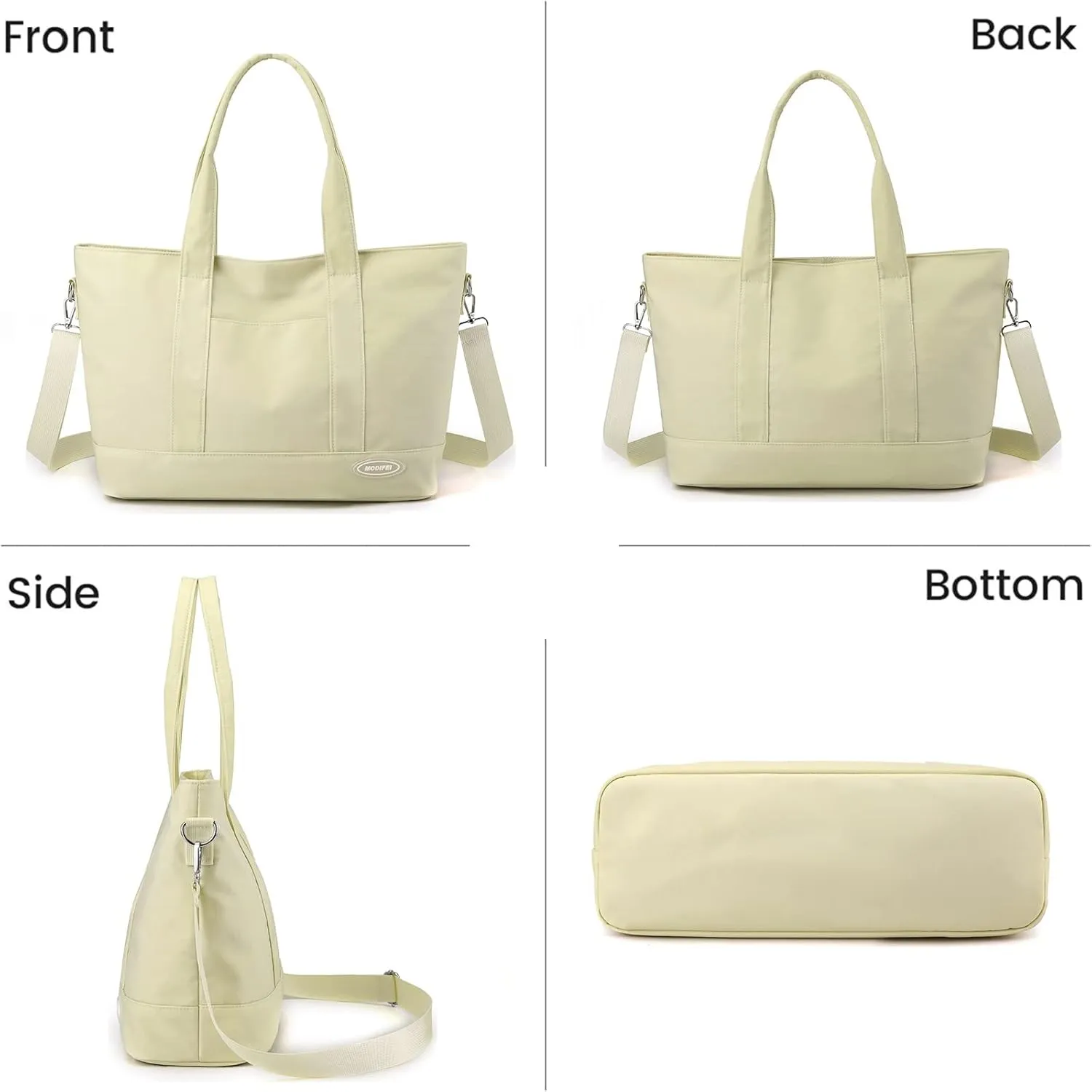 Tote Bag for Women.Nylon Handbag with Shoulder Strap and Zipper Closure Crossbody or Handle Bag for Work
