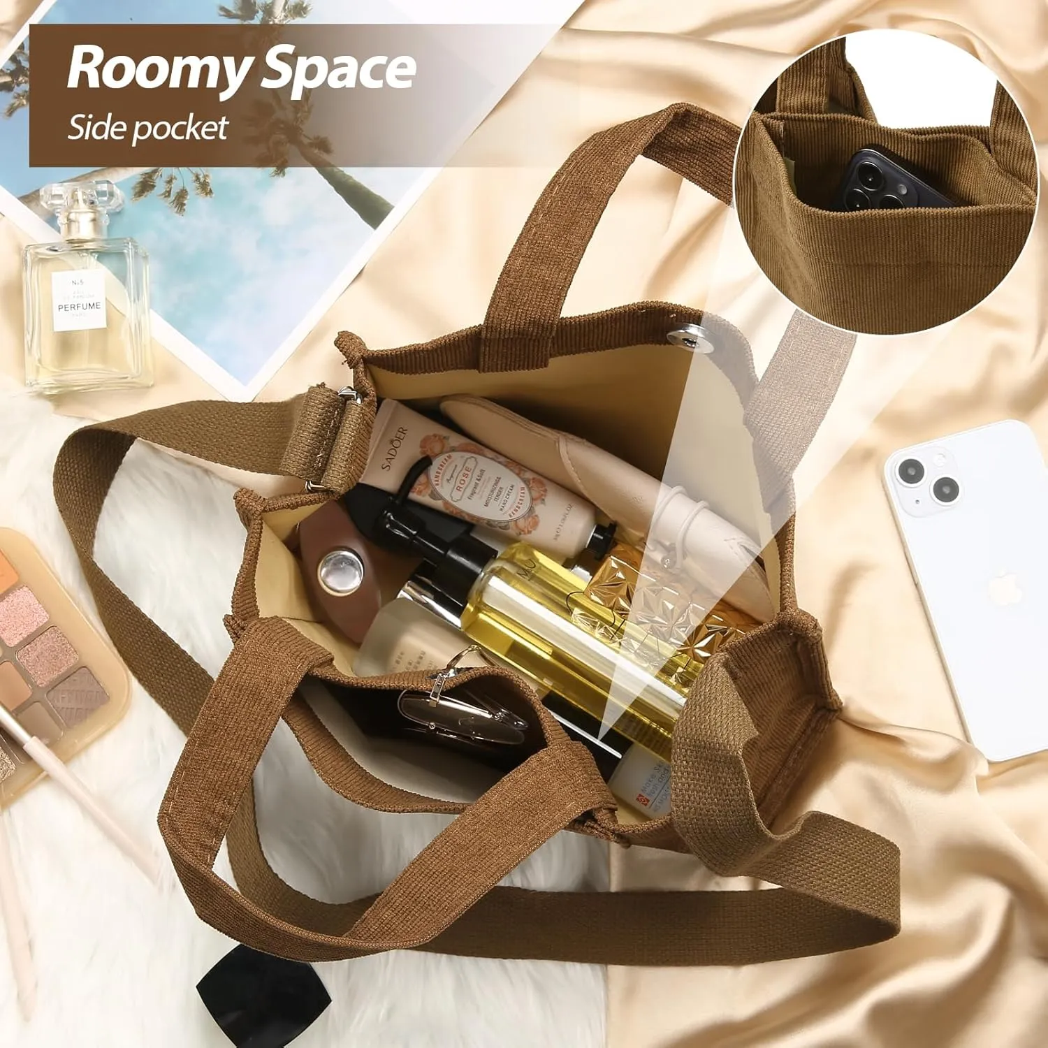 Tote Bag Handbag Women's corduroy fashion satchel design sense messenger bag handbag for Women
