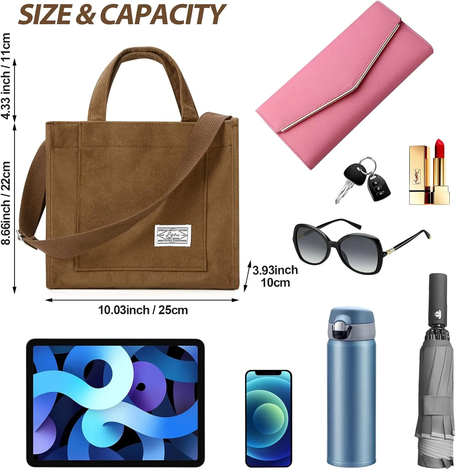 Tote Bag Handbag Women's corduroy fashion satchel design sense messenger bag handbag for Women