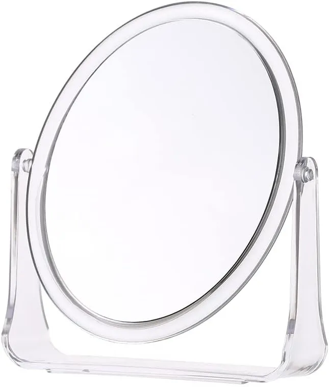 Transparent mirror double-sided rotating desktop desktop HD square round acrylic vanity mirror