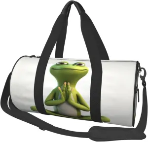 Travel Bag For Women,The Funny Frog Doing Yoga Print Personal Item Duffle Bags,Weekend Travel Duffel Tote Bag,Travel Sport Gym Bag For Men,Airplane Travel Essentials For Flying