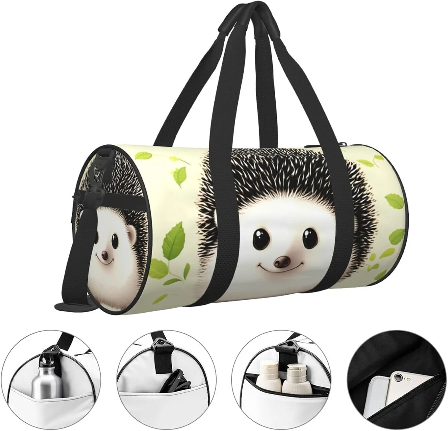Travel Duffel Bag Cute Hedgehog Weekender Overnight Bag For Men Women Large Capacity Sports Gym Bag Canvas Carry On Tote Bags For Travel Yoga