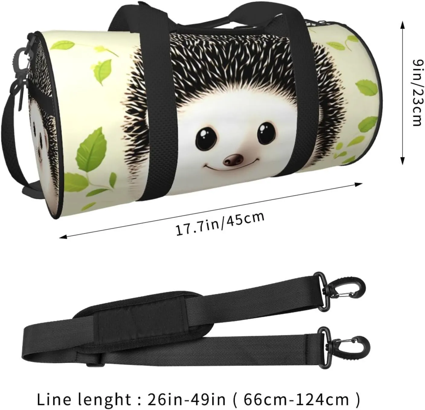 Travel Duffel Bag Cute Hedgehog Weekender Overnight Bag For Men Women Large Capacity Sports Gym Bag Canvas Carry On Tote Bags For Travel Yoga