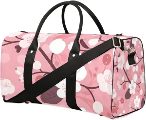 Travel Duffel Bag, Japan Cherry Blossoms Flower Floral Sports Tote Gym Bag Foldable Western Aztec Weekender Bag Carry on Luggage Handle Bag Overnight Shoulder Bag for Women Men,A-230