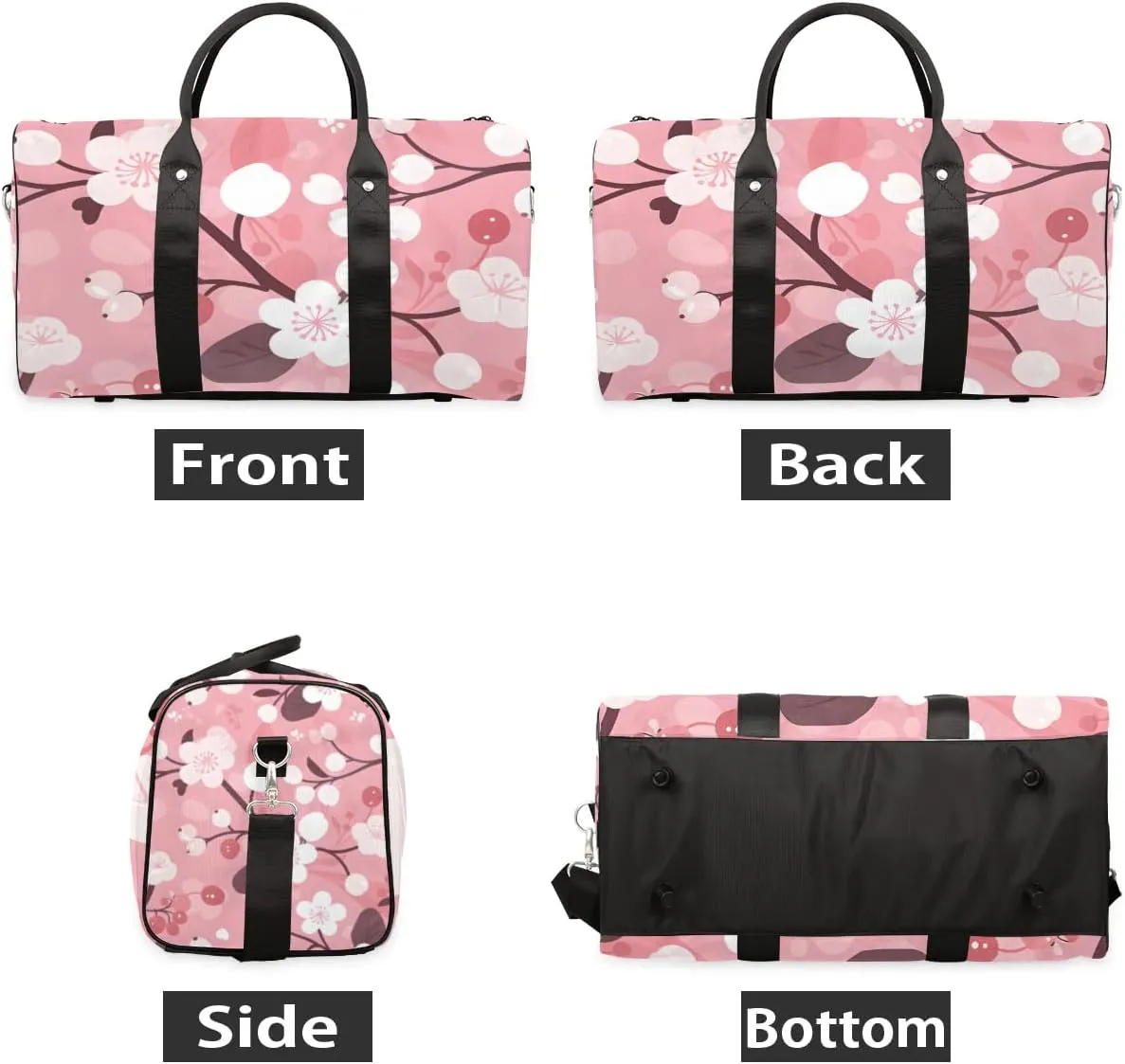 Travel Duffel Bag, Japan Cherry Blossoms Flower Floral Sports Tote Gym Bag Foldable Western Aztec Weekender Bag Carry on Luggage Handle Bag Overnight Shoulder Bag for Women Men,A-230