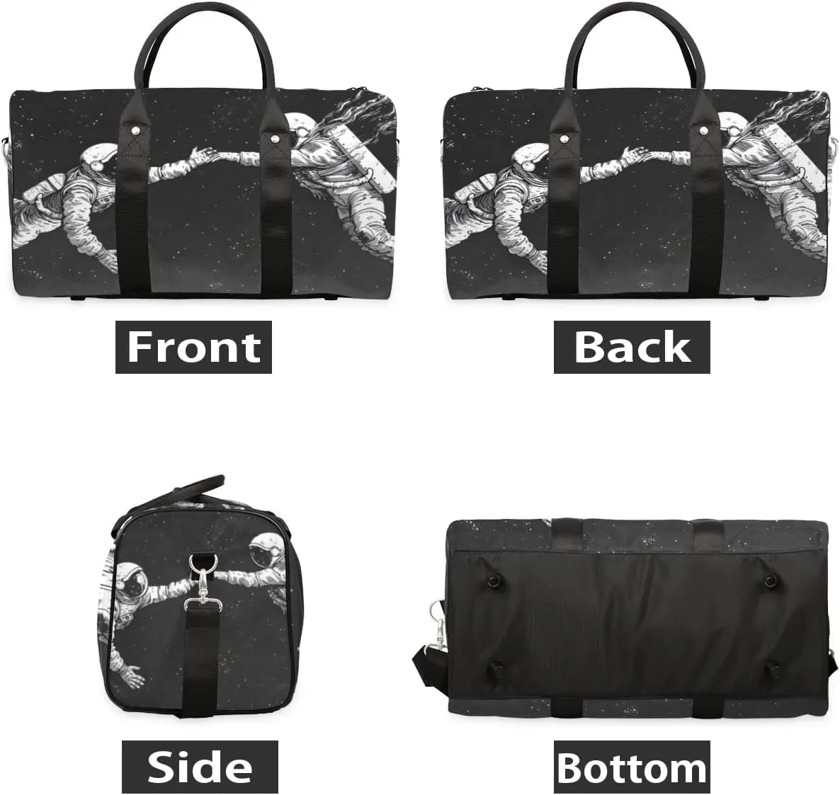 Travel Duffel Bag, Universe Astronaut Space Sports Tote Gym Bag Foldable Western Aztec Weekender Bag Carry on Luggage Handle Bag Overnight Shoulder Bag for Women Men,A-1027