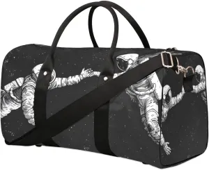Travel Duffel Bag, Universe Astronaut Space Sports Tote Gym Bag Foldable Western Aztec Weekender Bag Carry on Luggage Handle Bag Overnight Shoulder Bag for Women Men,A-1027