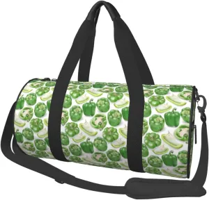 Travel Duffle Bag, Bell Pepper green funny Sports Gym Bag for Women Men, Carry On Bag Weekender Overnight Duffel Bag, Personal Item Travel Bag