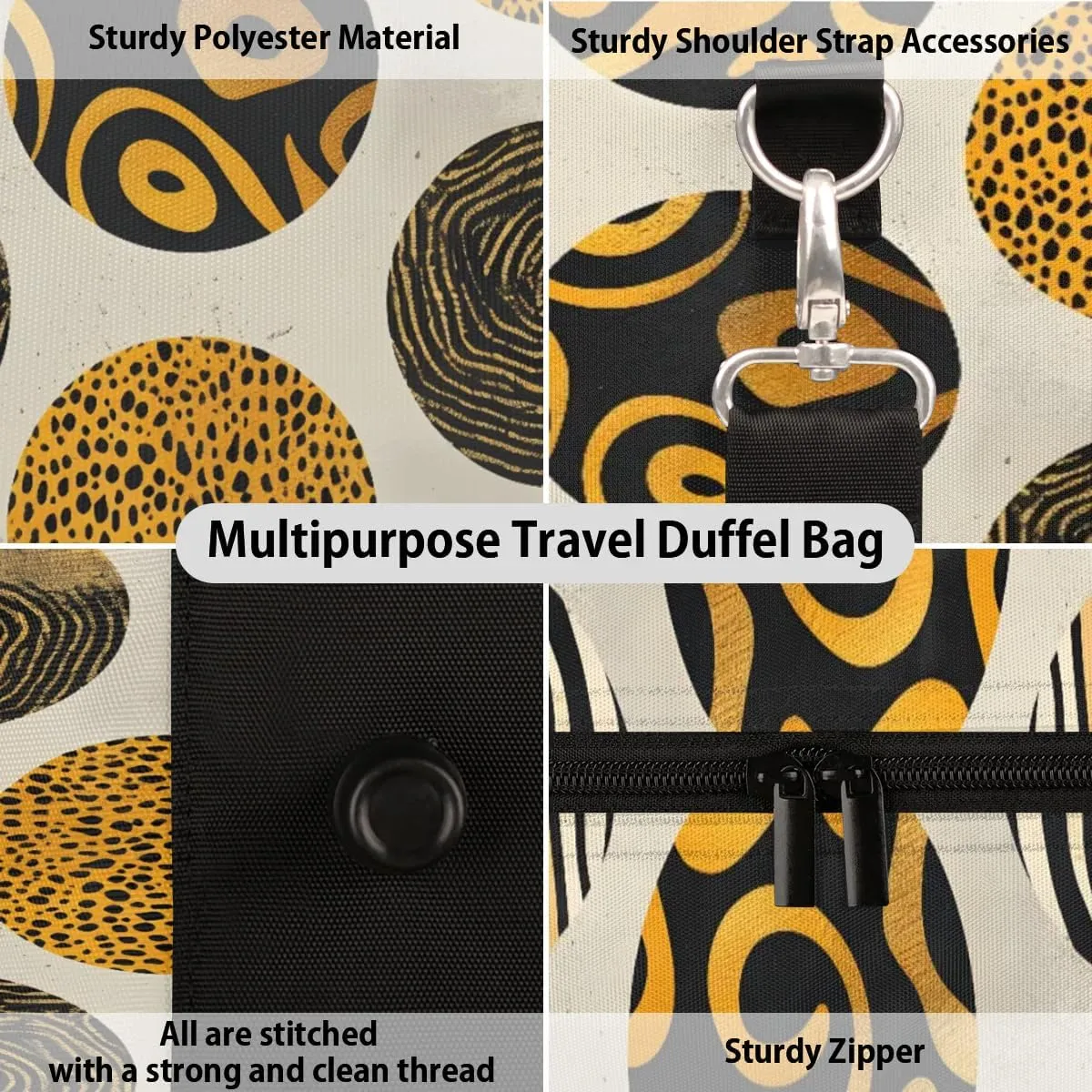 Travel Duffle Bag Creative Circle Gym Bags for Men Women Travel Duffel Bags with Adjustable Shoulder Strap Carry On Weekender Bag