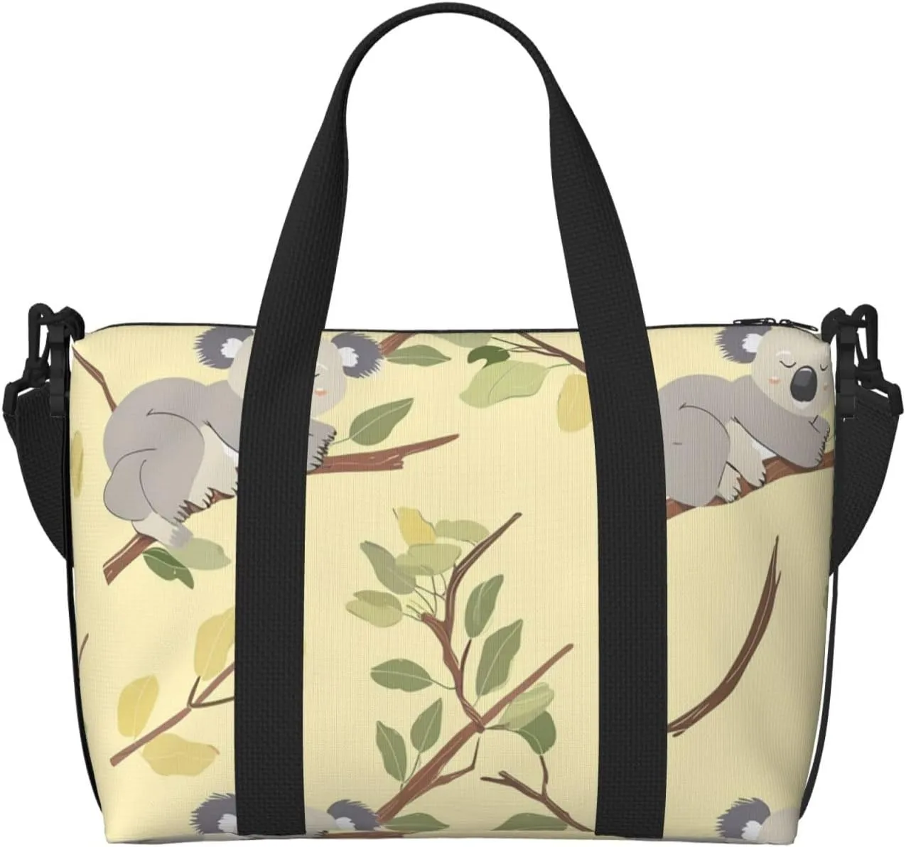 Travel Duffle Bag Koala Leaves Weekender Overnight Bags Luggage Bag for Women Men Waterproof Sports Gym Bag Hand Bag with Shoulder Strap