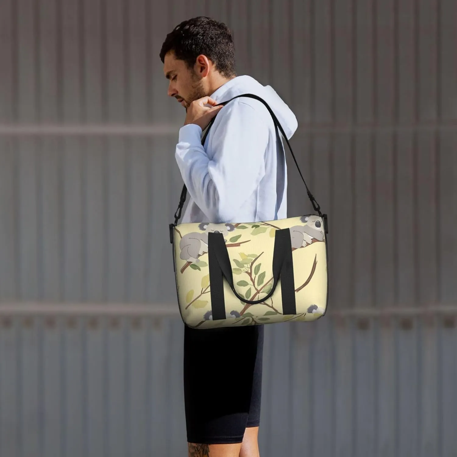 Travel Duffle Bag Koala Leaves Weekender Overnight Bags Luggage Bag for Women Men Waterproof Sports Gym Bag Hand Bag with Shoulder Strap