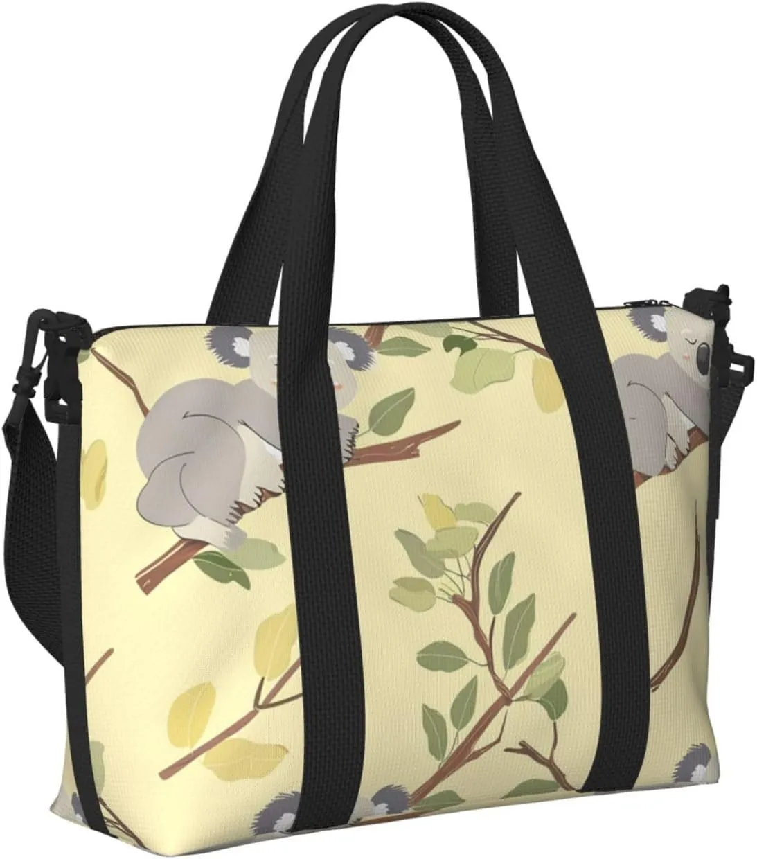 Travel Duffle Bag Koala Leaves Weekender Overnight Bags Luggage Bag for Women Men Waterproof Sports Gym Bag Hand Bag with Shoulder Strap