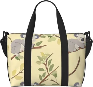 Travel Duffle Bag Koala Leaves Weekender Overnight Bags Luggage Bag for Women Men Waterproof Sports Gym Bag Hand Bag with Shoulder Strap