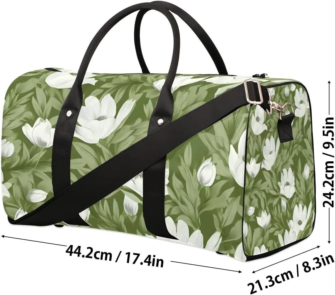 Travel Duffle Bag Leaf Flower Gym Bags for Men Women Travel Duffel Bags with Adjustable Shoulder Strap Carry On Weekender Bag