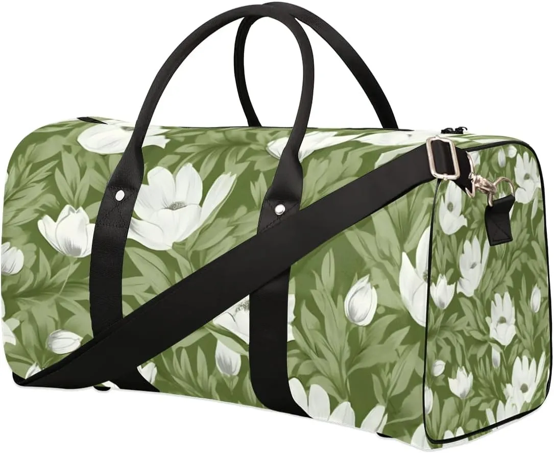 Travel Duffle Bag Leaf Flower Gym Bags for Men Women Travel Duffel Bags with Adjustable Shoulder Strap Carry On Weekender Bag