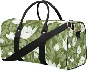 Travel Duffle Bag Leaf Flower Gym Bags for Men Women Travel Duffel Bags with Adjustable Shoulder Strap Carry On Weekender Bag