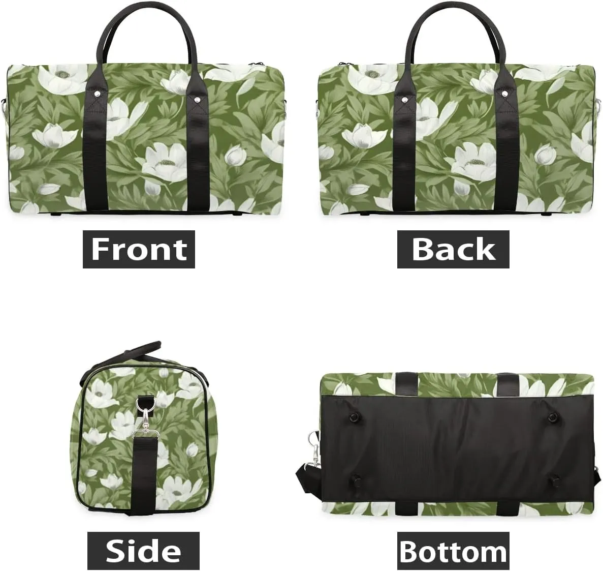 Travel Duffle Bag Leaf Flower Gym Bags for Men Women Travel Duffel Bags with Adjustable Shoulder Strap Carry On Weekender Bag