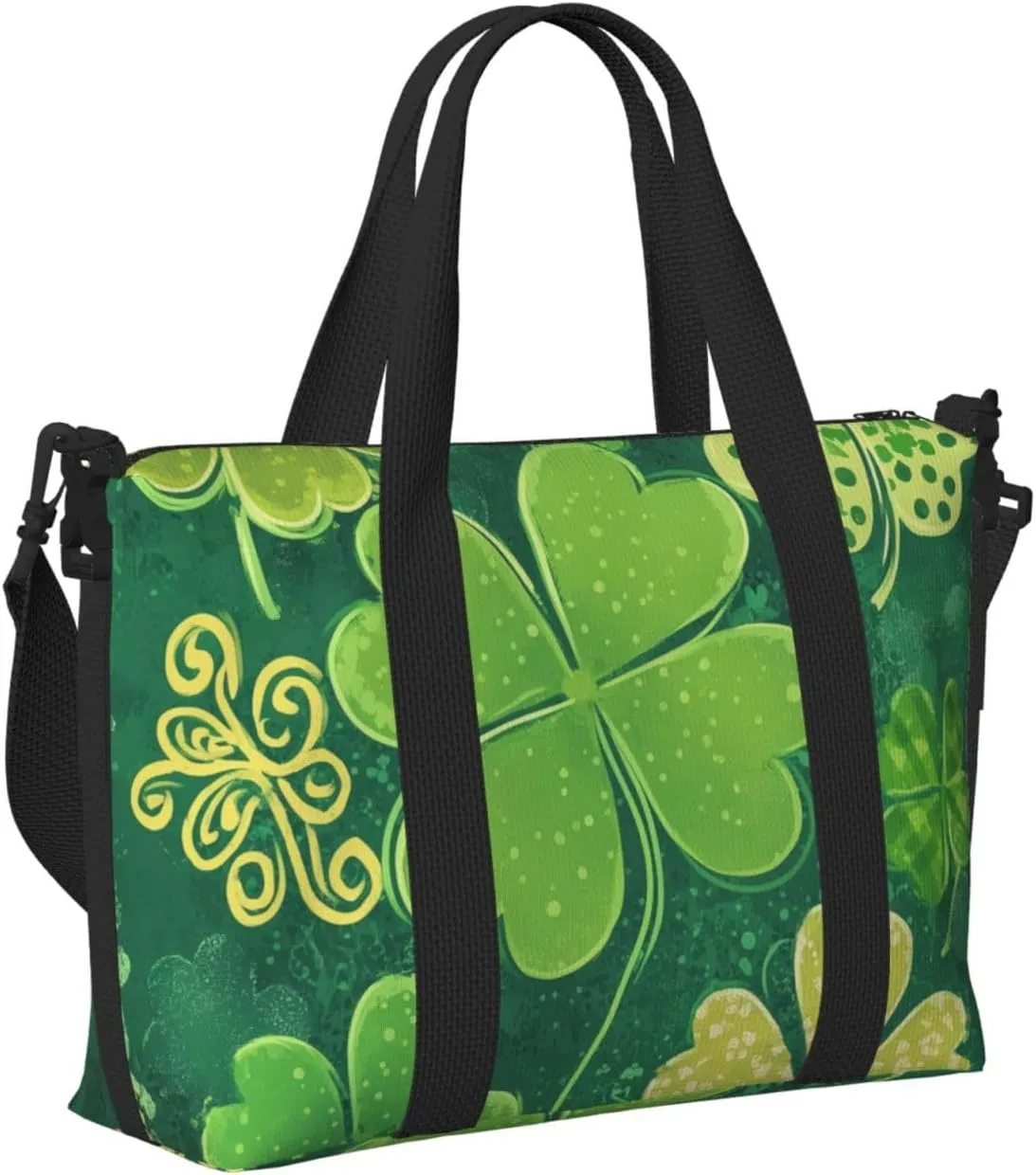 Travel Duffle Bag Patricks Day Clover Weekender Overnight Bags Luggage Bag for Women Men Waterproof Sports Gym Bag Hand Bag with Shoulder Strap