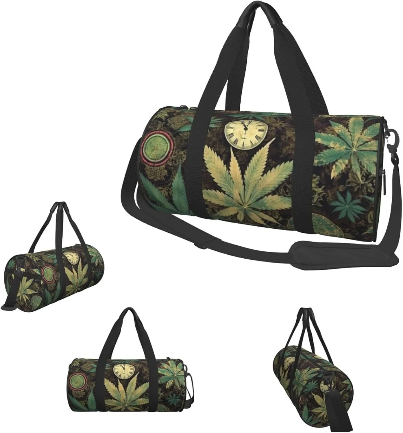 Travel Duffle Bag Weekender Bags For Men Women With Shoe Compartment Large Capacity Weekender Overnight Bag A Puff In Time Weed Marijuana Carry On Tote Bags Sport Gym Bag For Travel Yoga